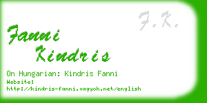 fanni kindris business card